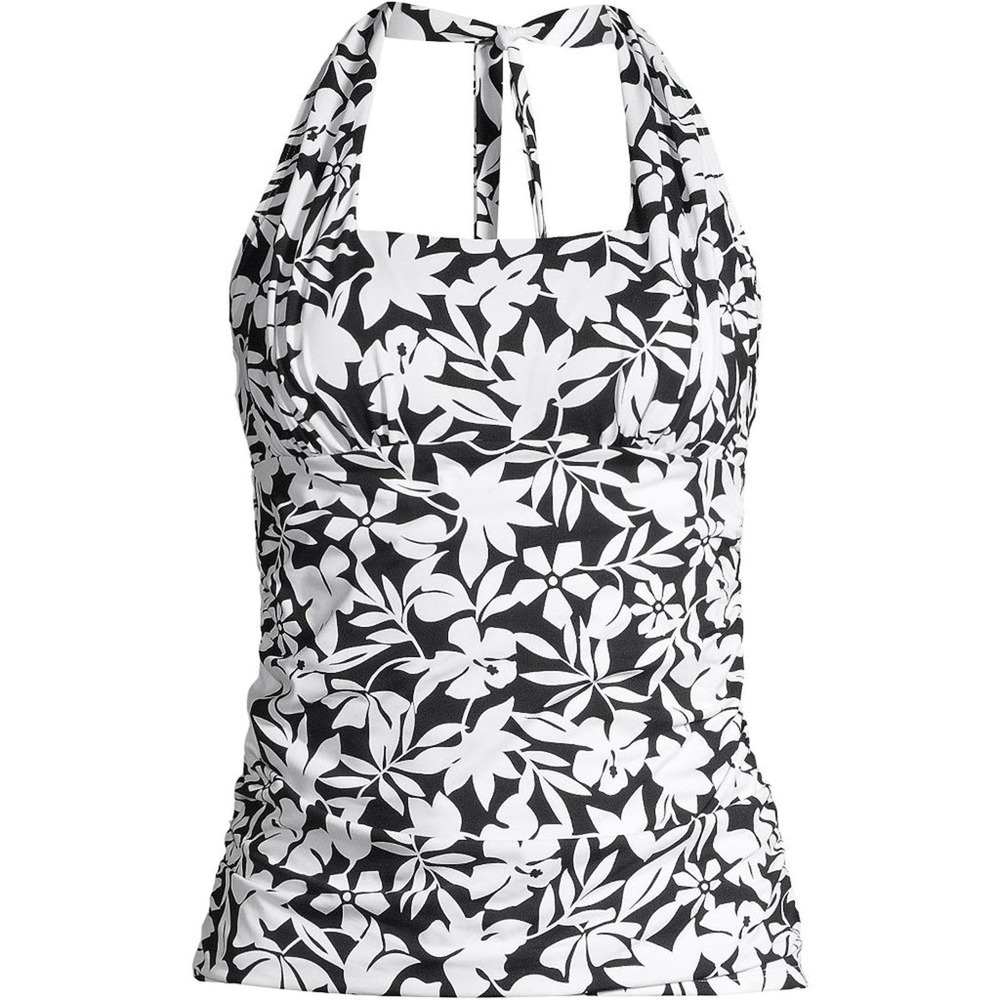Lands' End Square Neck Halter Tankini‎ Swimsuit Top in Havana Print Size 4 NWT - Picture 2 of 8